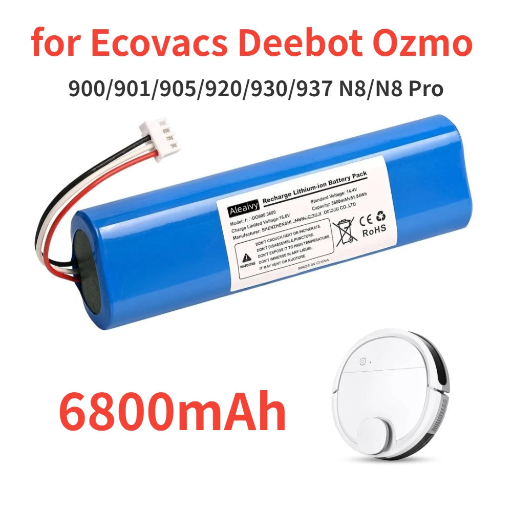 Replacement 6800mAh Battery for Deebot Ozmo Robot Vacuums