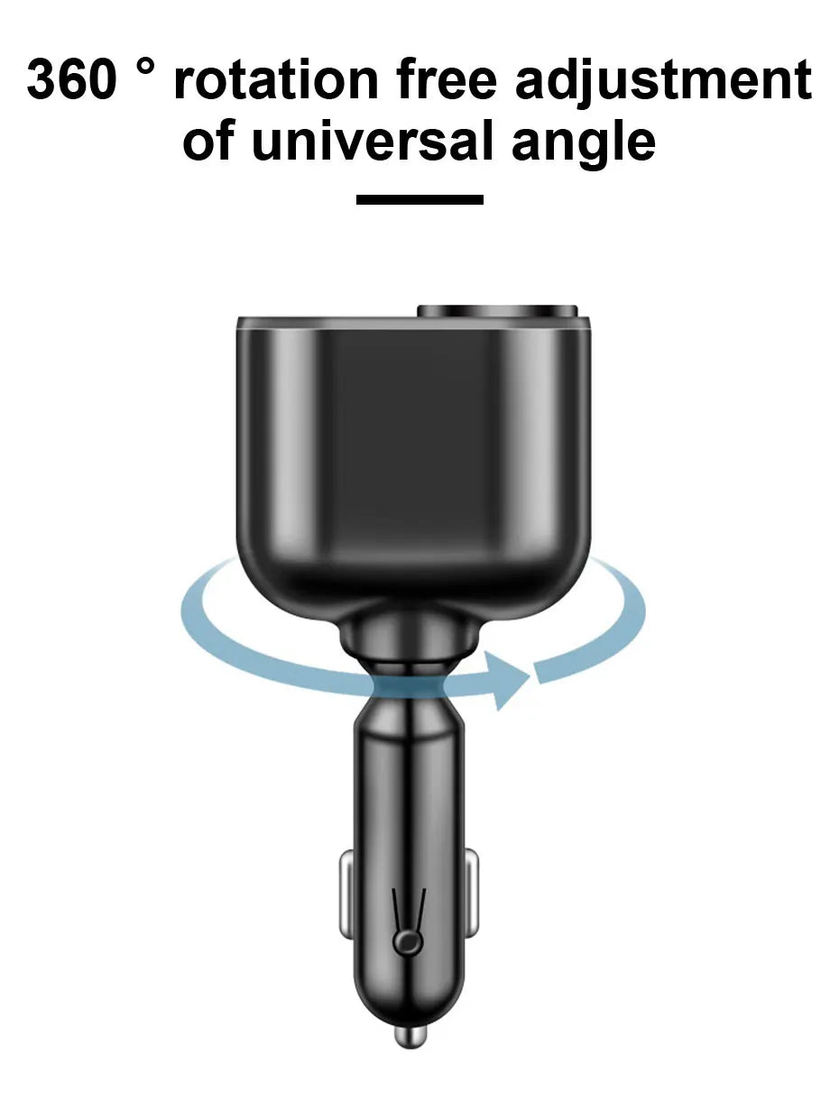 120W 4-in-1 Fast Car Charger with Dual USB and Type-C
