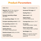 Portable PTC Ceramic Space Heater with Touch Control and Timer