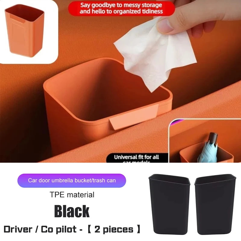 Silicone Car Door Trash Can and Umbrella Holder Organizer