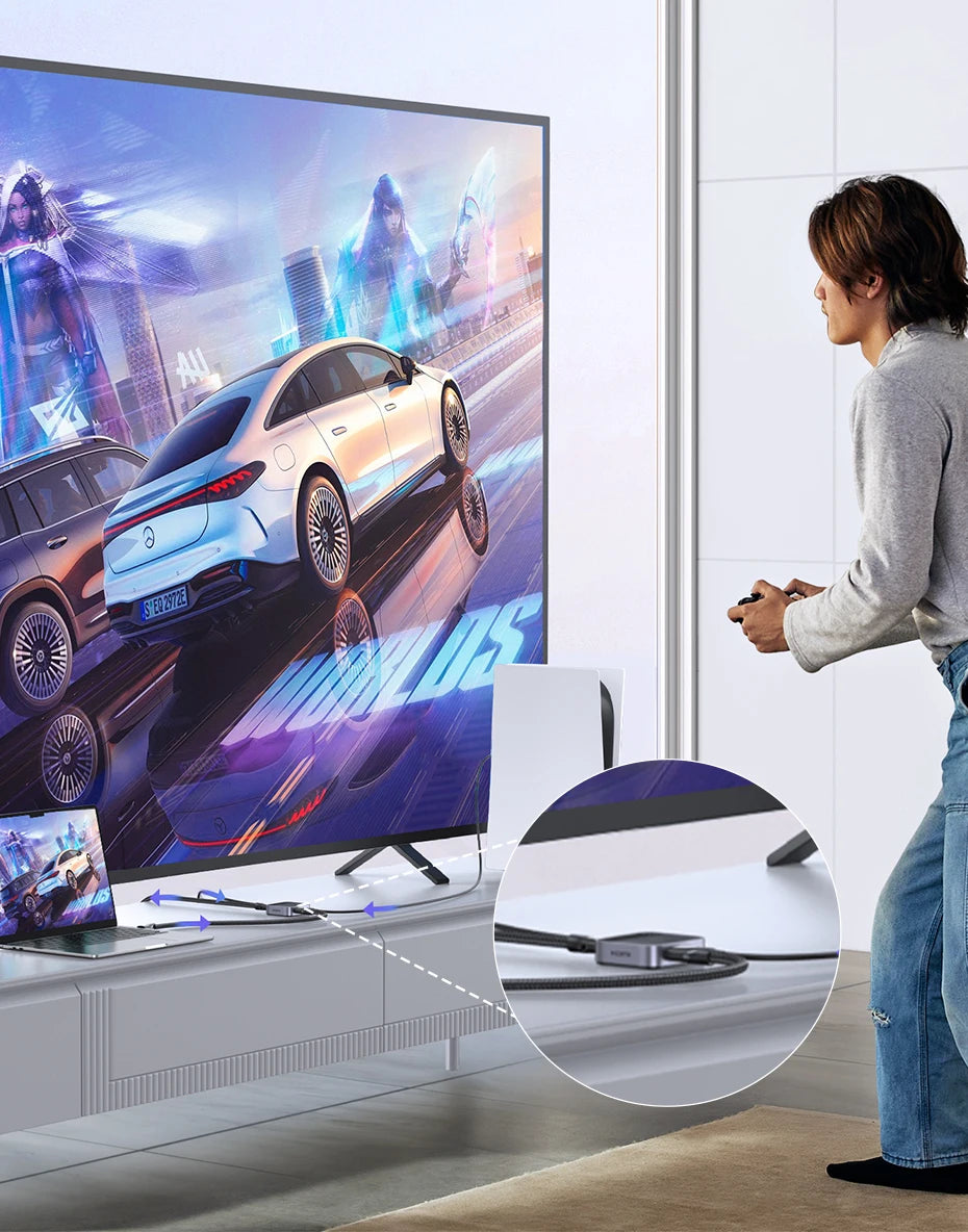 4K 60Hz HDMI and USB-C 2-in-1 Switcher for Dual Device Setup