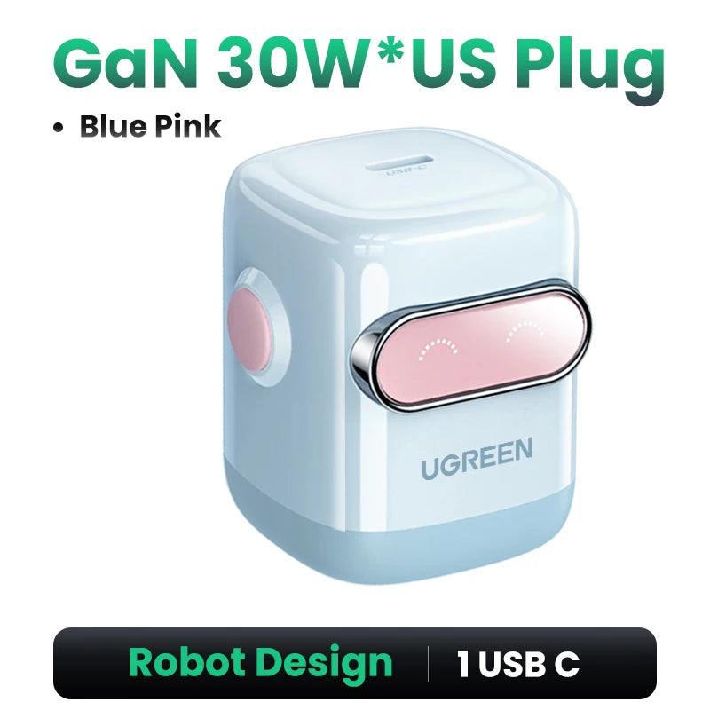 65W GaN Fast Wall Charger with Robot Display - 29