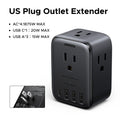 20W Outlet Extender with 4 AC Outlets and 4 USB Charging Ports