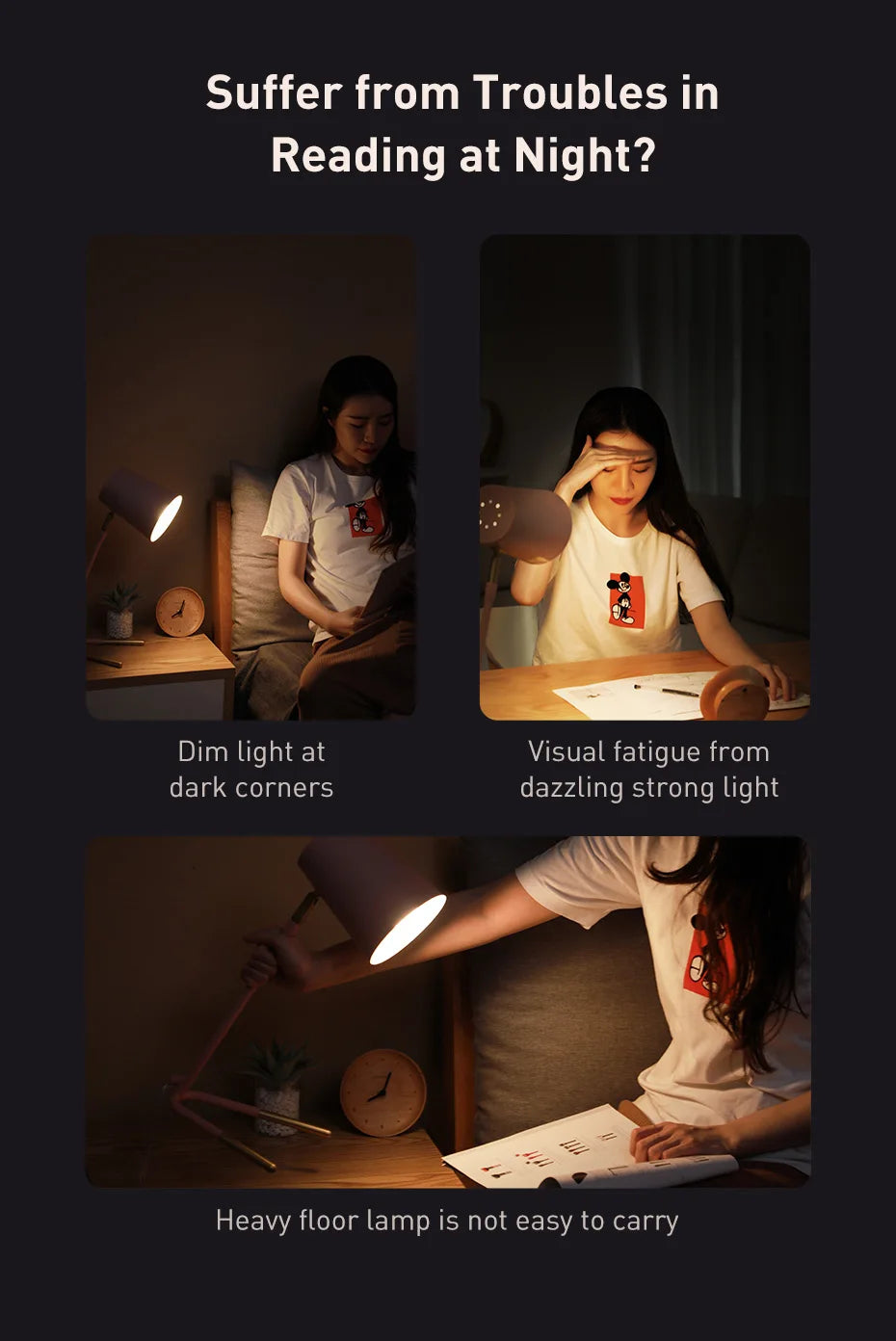 Rechargeable LED Clip-On Desk Lamp for Reading and Bedside