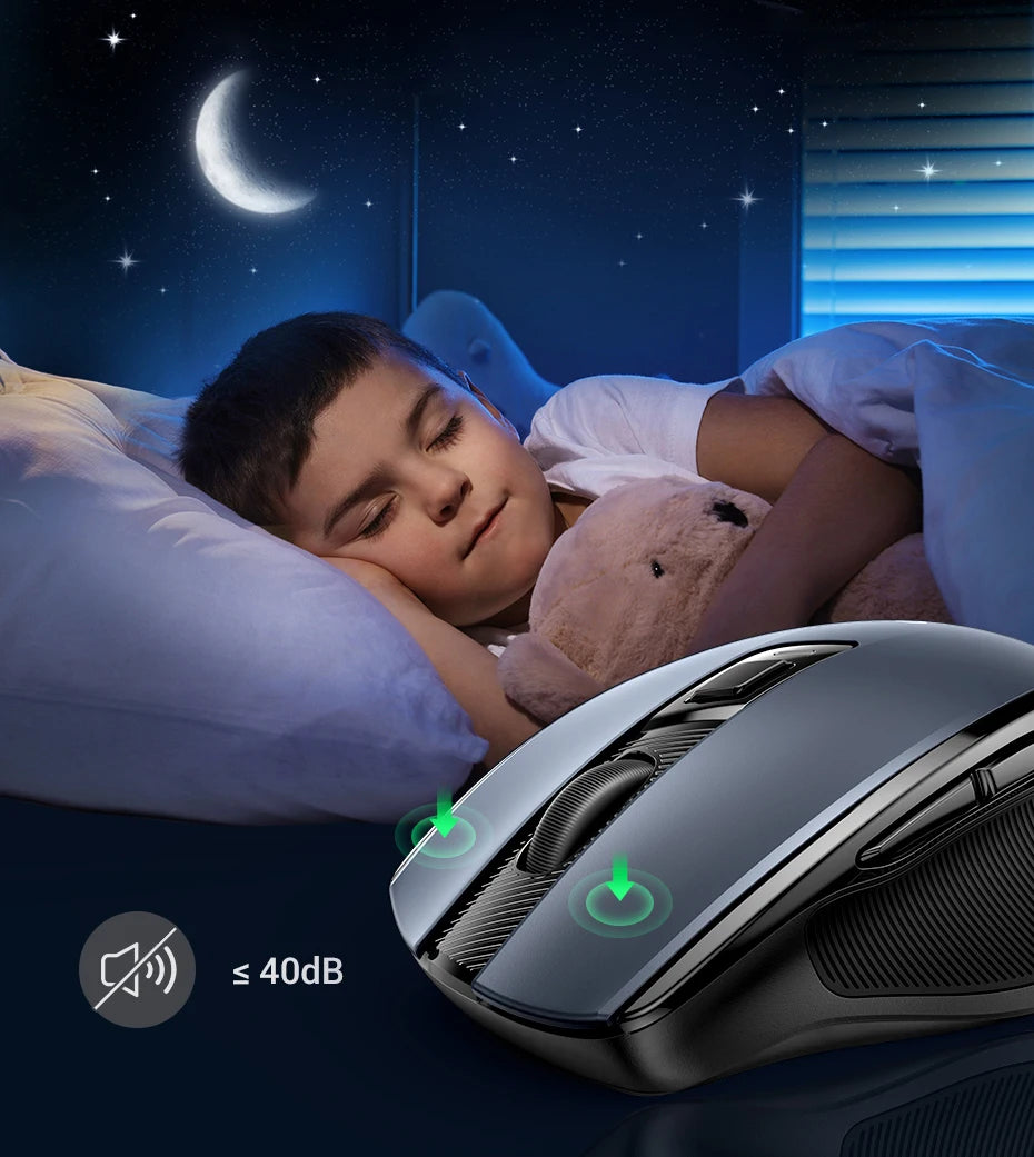 Ergonomic Dual-Mode Bluetooth 5.0 & 2.4G Silent Wireless Mouse - 14