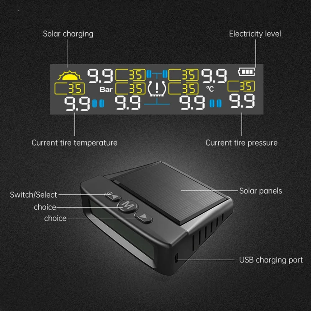 Solar Tire Pressure Monitoring System for Trucks and RVs