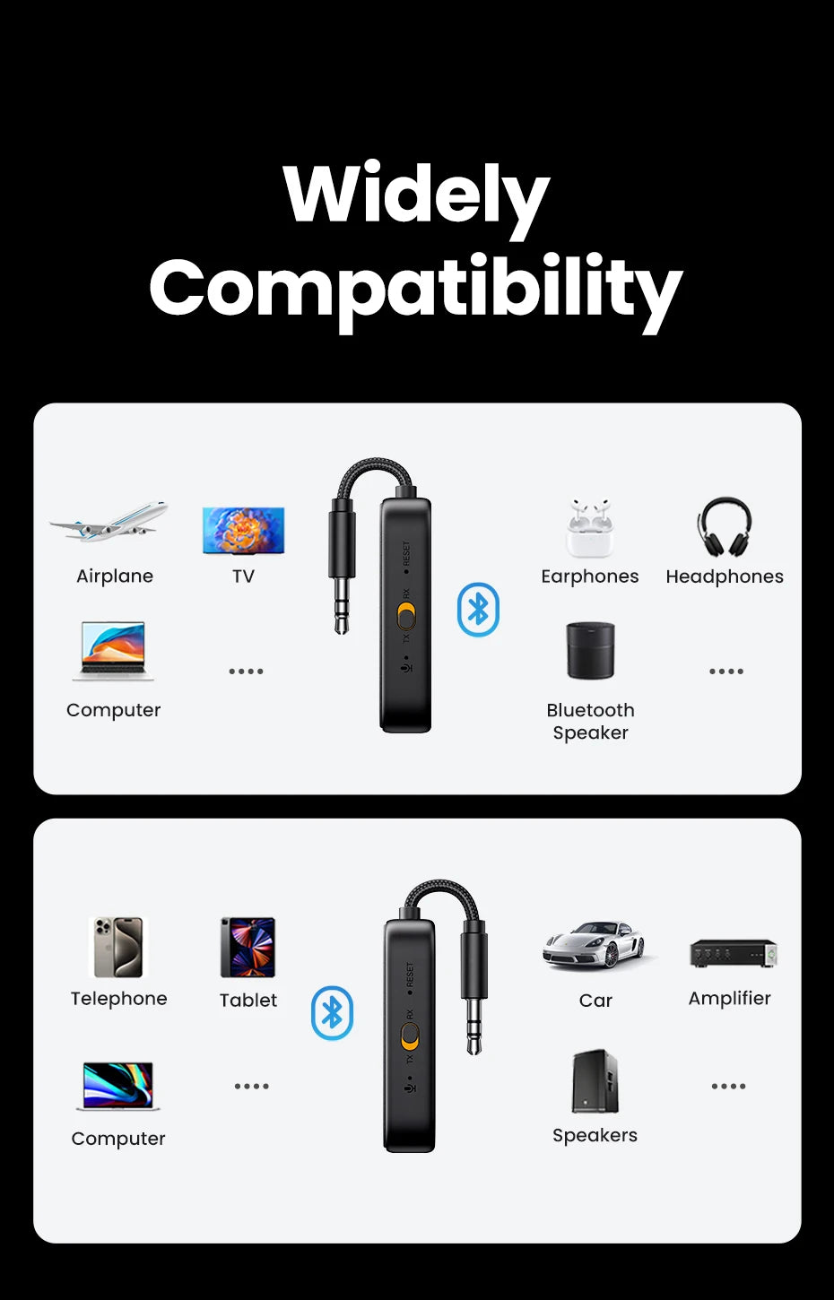 2-in-1 Bluetooth 5.2 Transmitter and Receiver for Audio Aux - 22