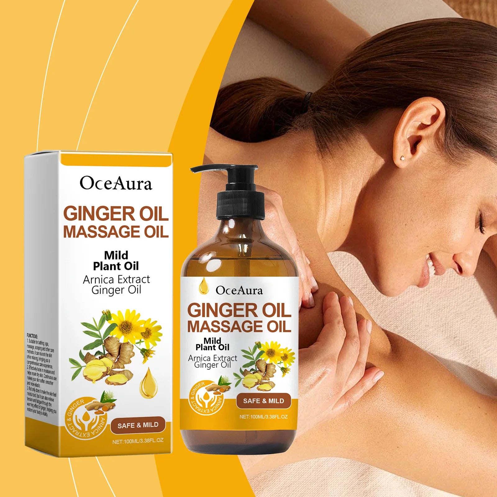 Ginger Essential Oil Body Massage Oil for Muscle Relief - 1