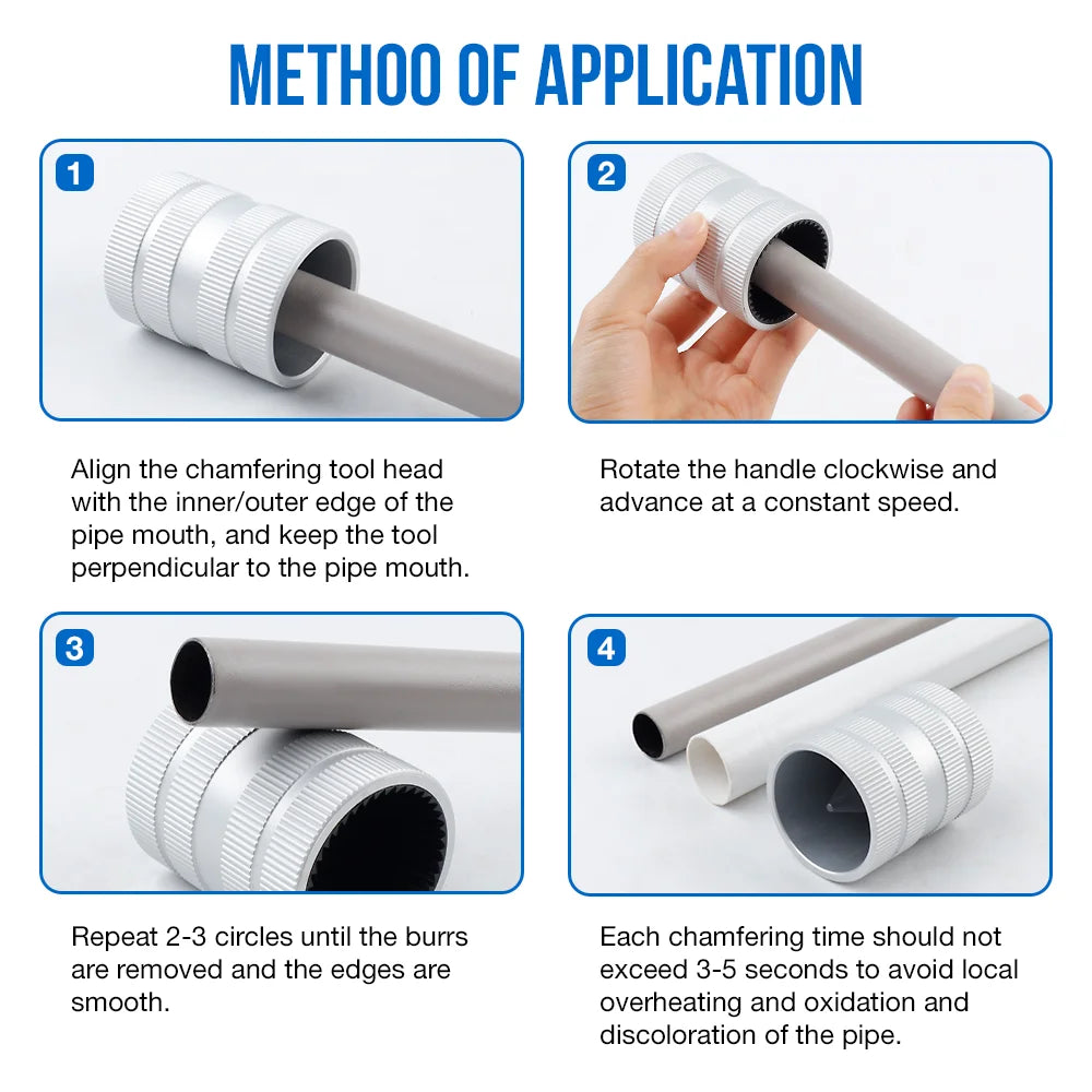 Handheld Pipe Deburring and Reaming Tool for Copper and PVC