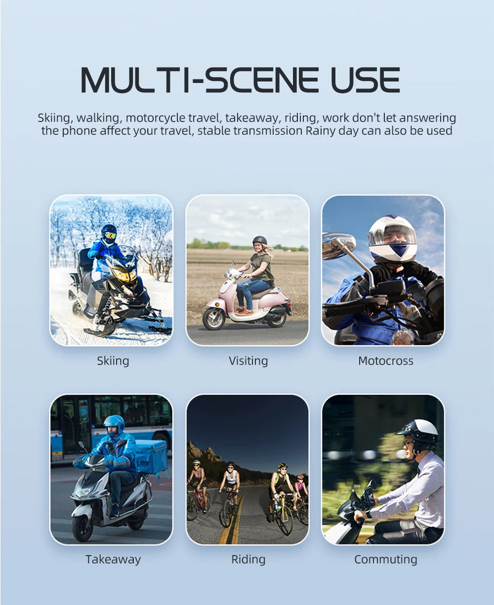 Bluetooth 5.3 Motorcycle Helmet Intercom Headset