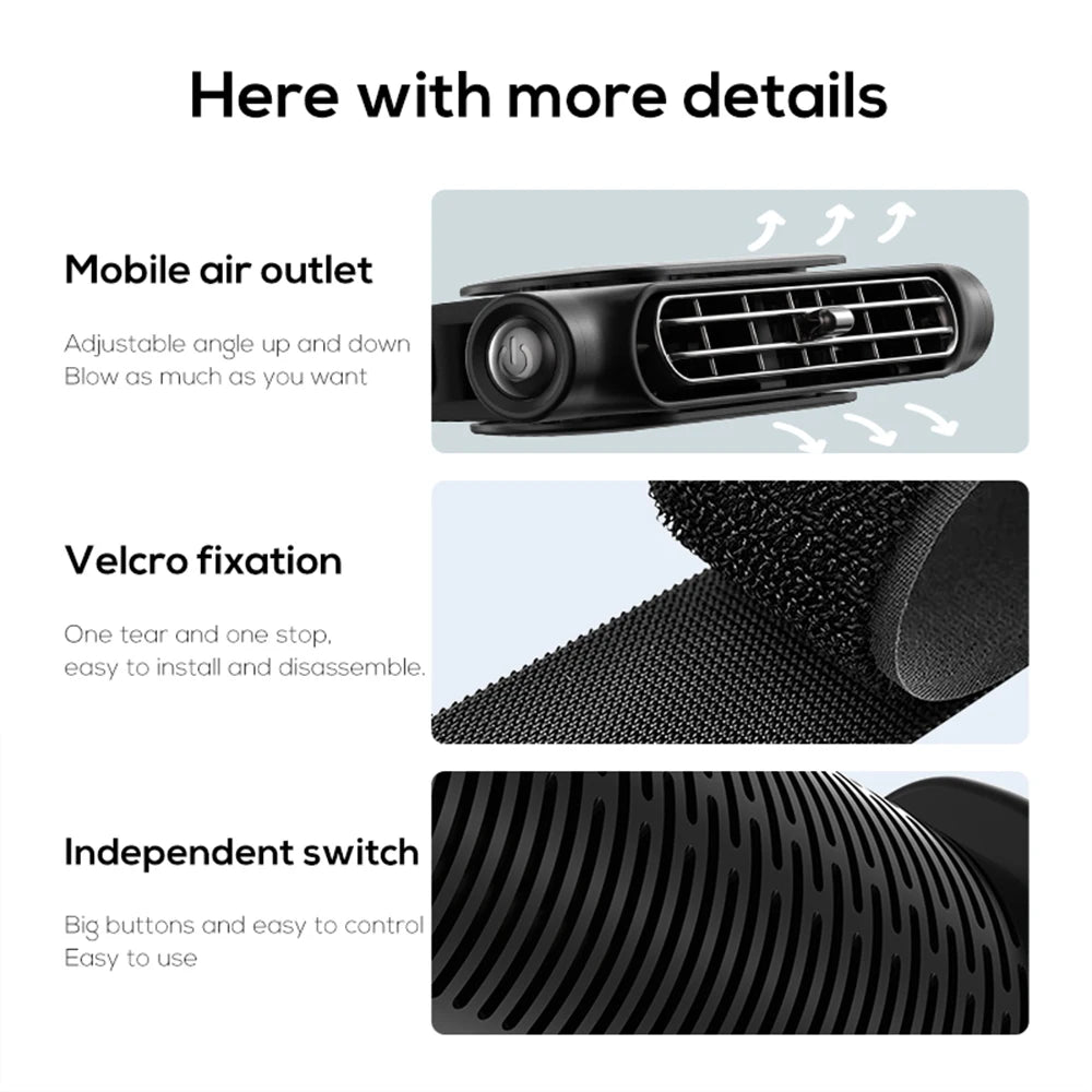 3 Speed USB Powered Car Seat Back Cooling Fan for Headrest
