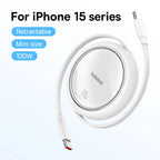 100W Fast Charging Retractable USB-C to USB-C Cable