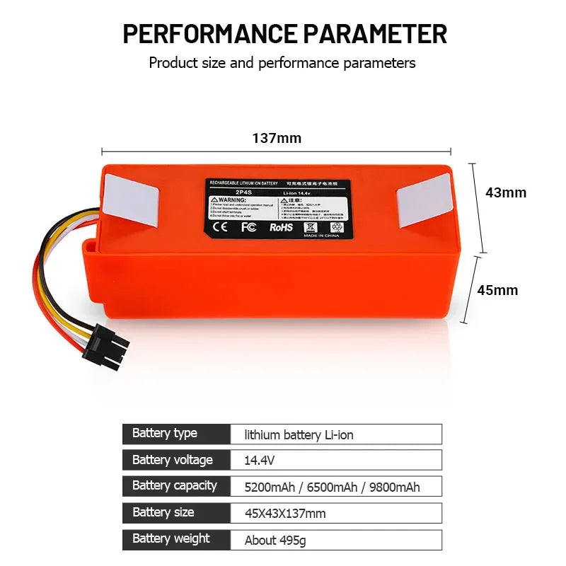 Replacement Lithium Battery for Xiaomi and Roborock Robot Vacuums