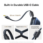 45W Mini Portable Power Bank with Built-in USB-C Cable 10000mAh