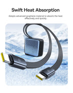 67W GaN Fast Charger with Retractable USB-C Cable for Laptops and Phones