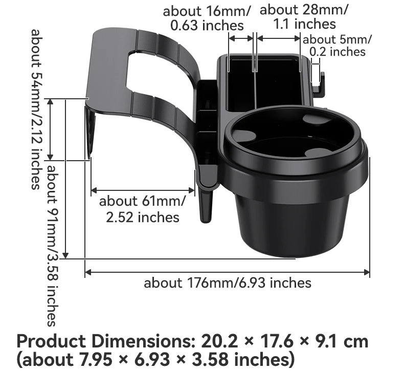 Car Window Hanging Storage Organizer Tray with Cup and Phone Holder
