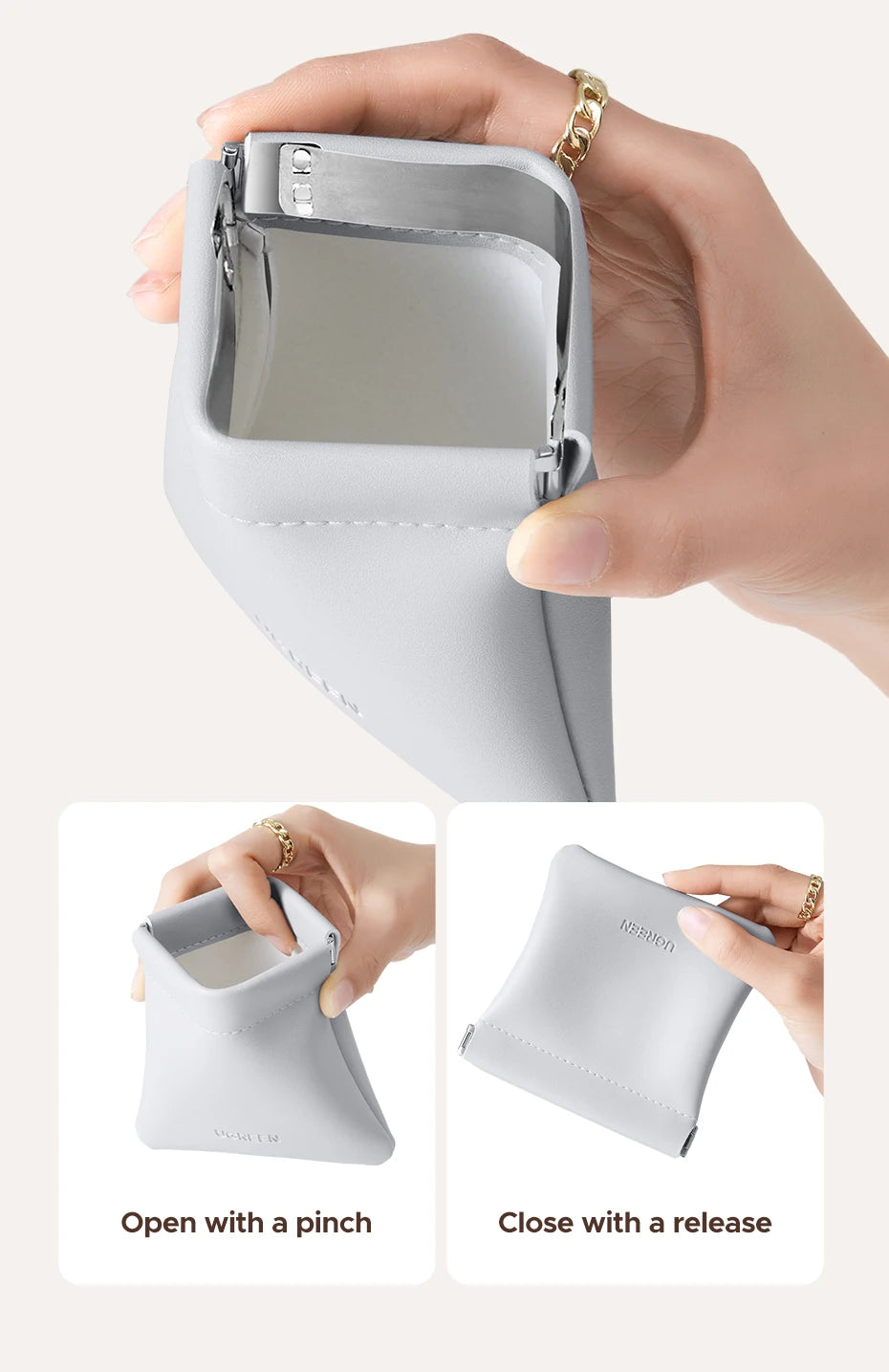 Magnetic Leather Earphone and Earbud Storage Pouch