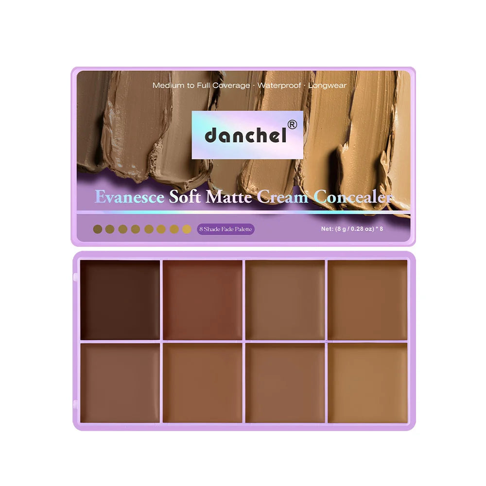 8-Shade Cream Concealer Palette for Full Coverage