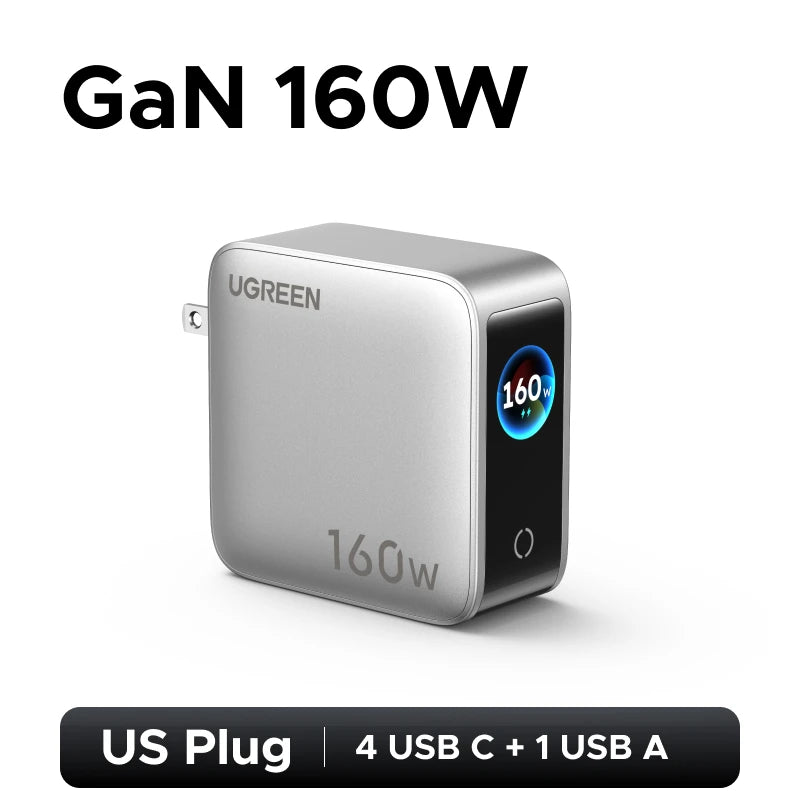160W GaN Fast Charger with Digital Power Display