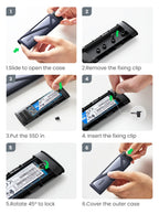 Dual Protocol M.2 NVMe SATA SSD Enclosure USB-C 10Gbps Adapter