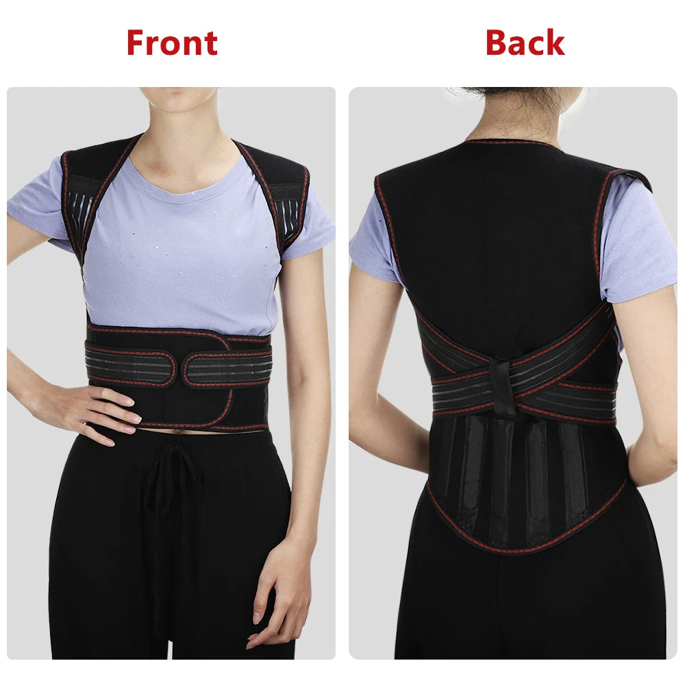Self-Heating Tourmaline Magnetic Back and Shoulder Support Brace