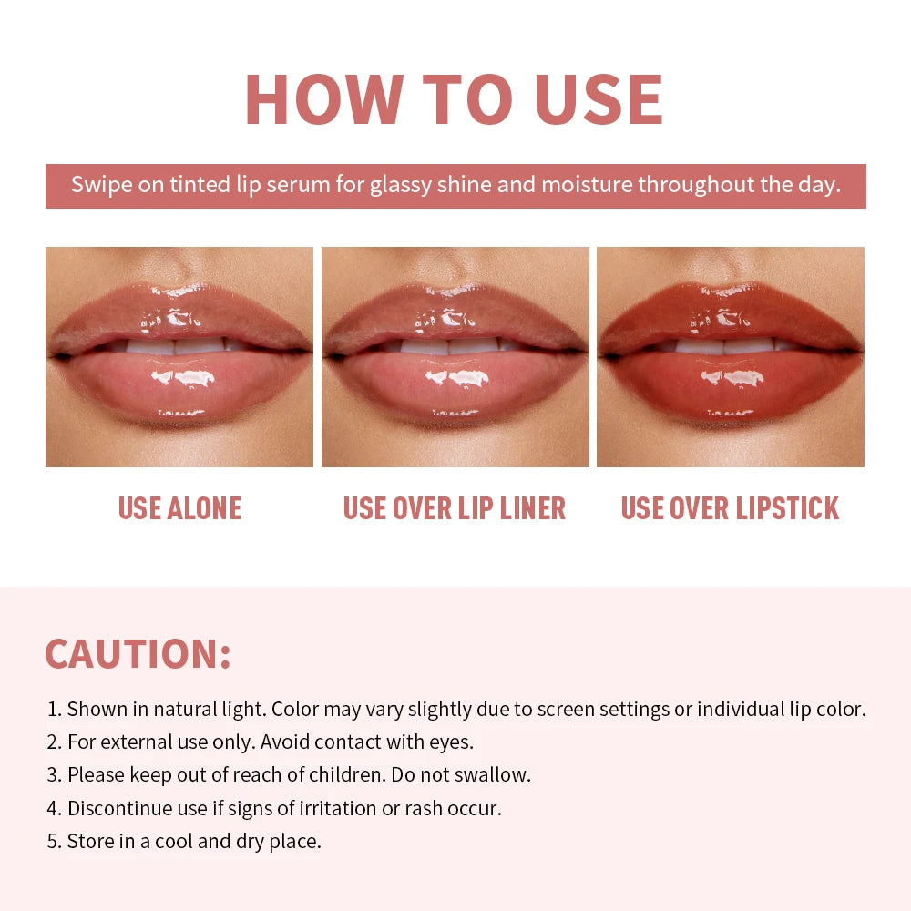 Tinted Hydrating Lip Serum for Plump Glossy Lips - 6