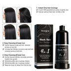 4-in-1 Instant Black Hair Dye Shampoo for Gray Coverage