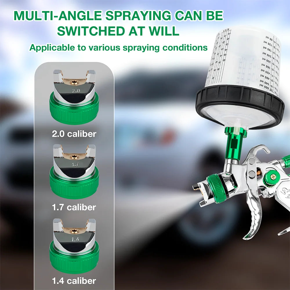 Professional HVLP Spray Gun Kit with 1.4/1.7/2.0mm Nozzles