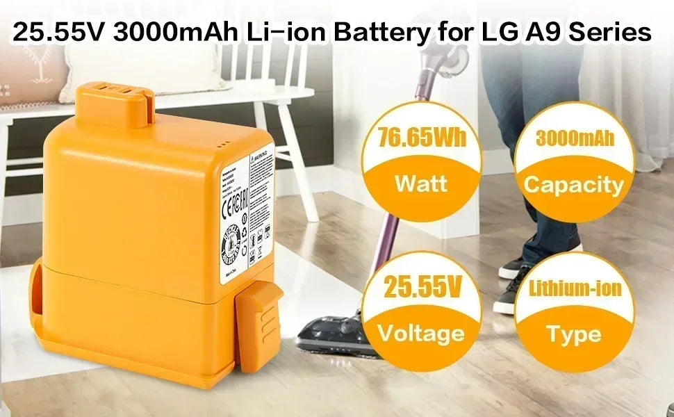 Replacement Battery for Cordless Stick Vacuum Cleaners - 9