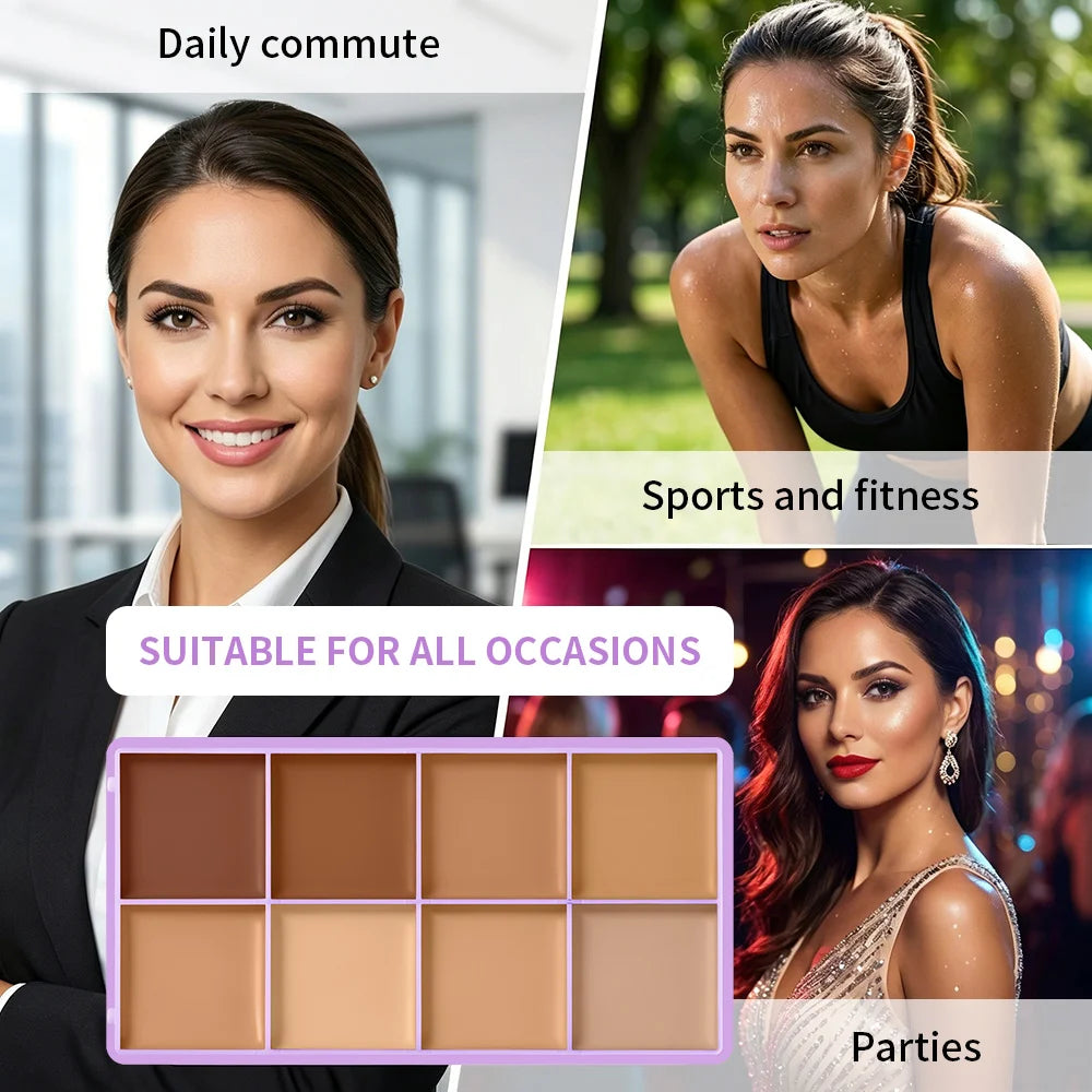 8-Shade Full Coverage Cream Concealer and Contour Palette