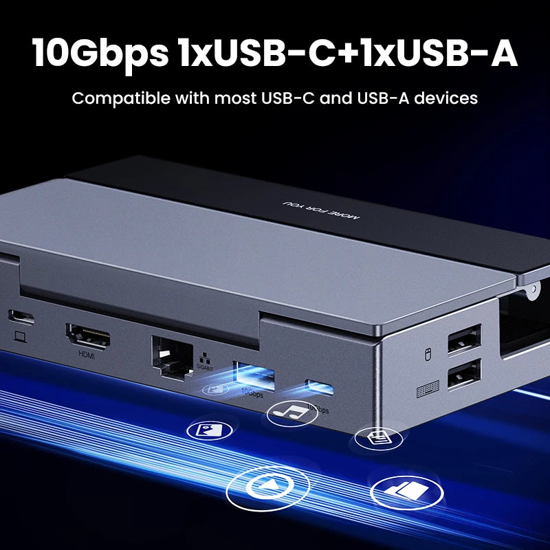 9-in-1 USB-C Gaming Docking Station with 4K HDMI and Stand
