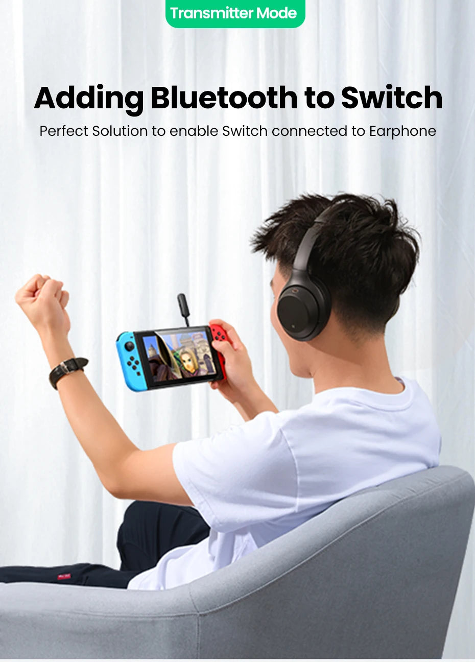 2-in-1 Bluetooth 5.0 Transmitter and Receiver for Car and Home Audio