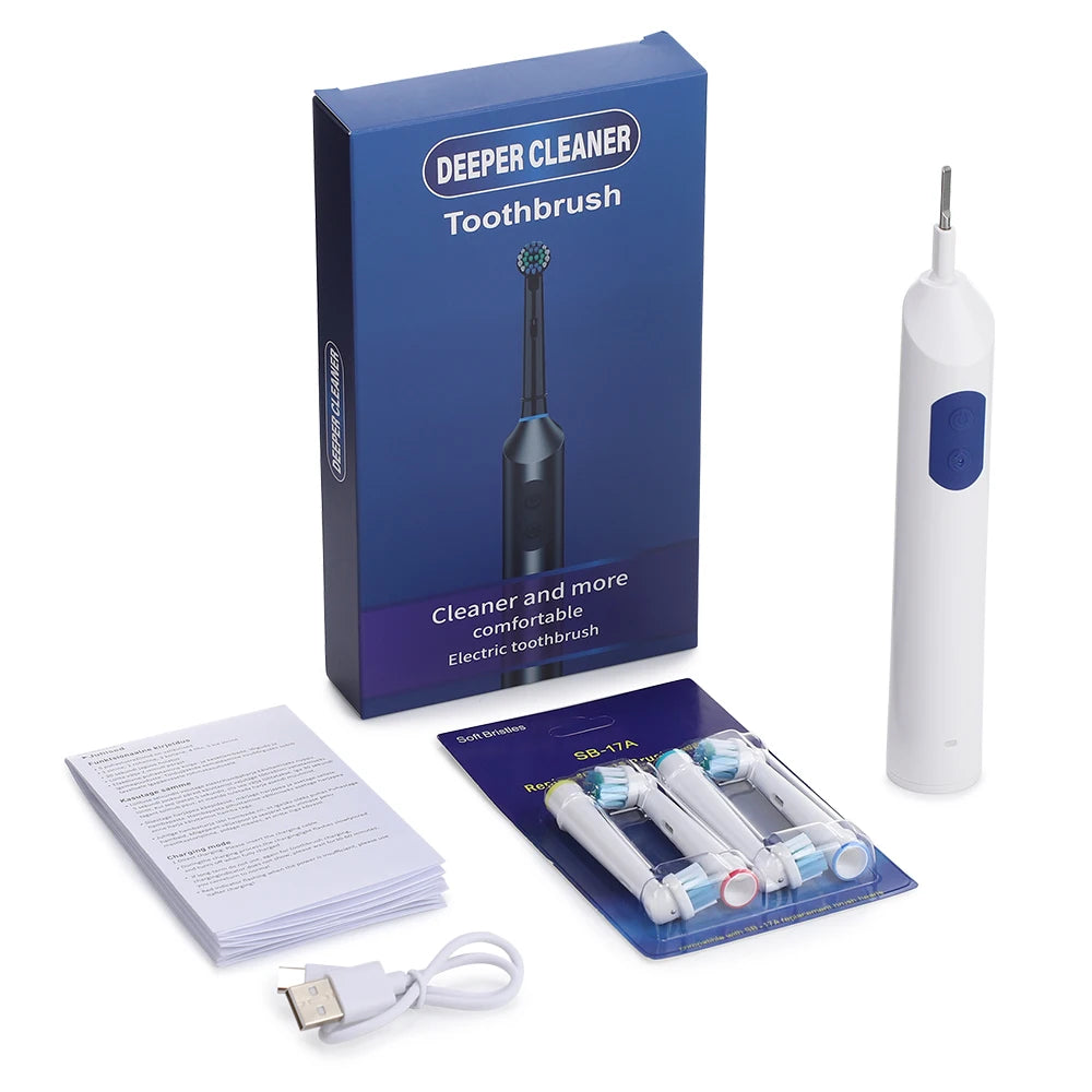 Rechargeable Electric Toothbrush with 5 Modes and 4 Brush Heads