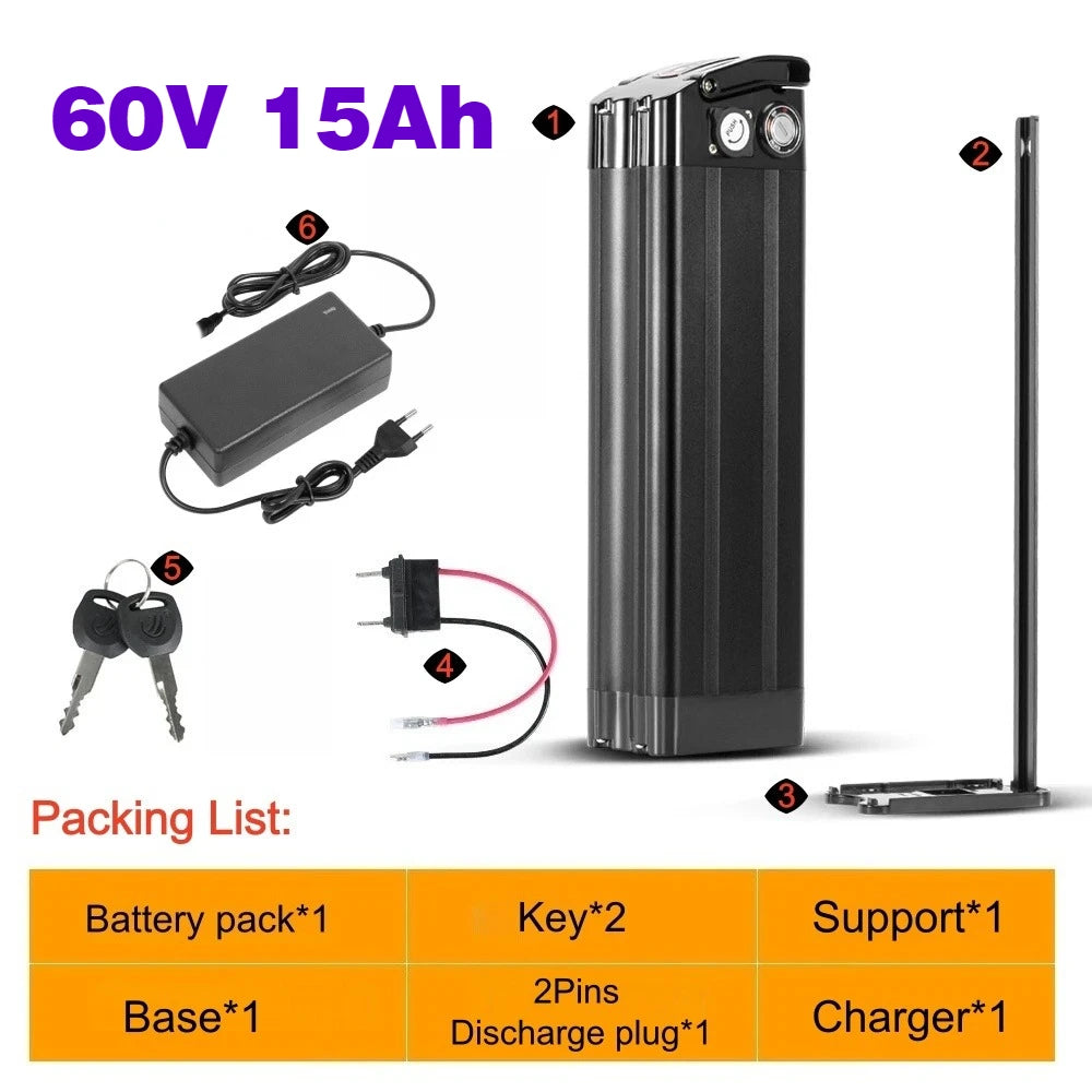 Silver Fish Lithium Battery Pack for Folding Electric Bikes - 22