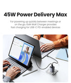 45W Dual USB-C GaN Fast Wall Charger for Smartphones and Tablets