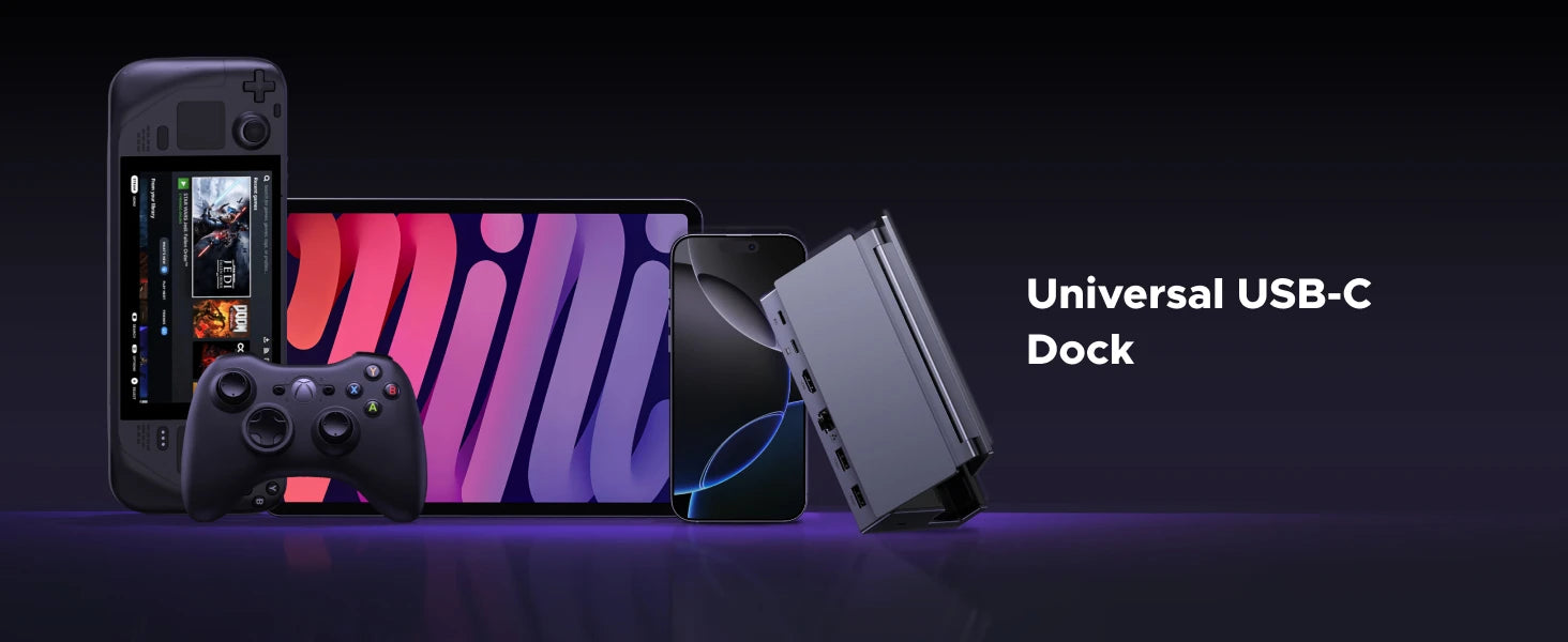 6-in-1 USB-C Docking Station for Handheld Gaming Consoles - 17