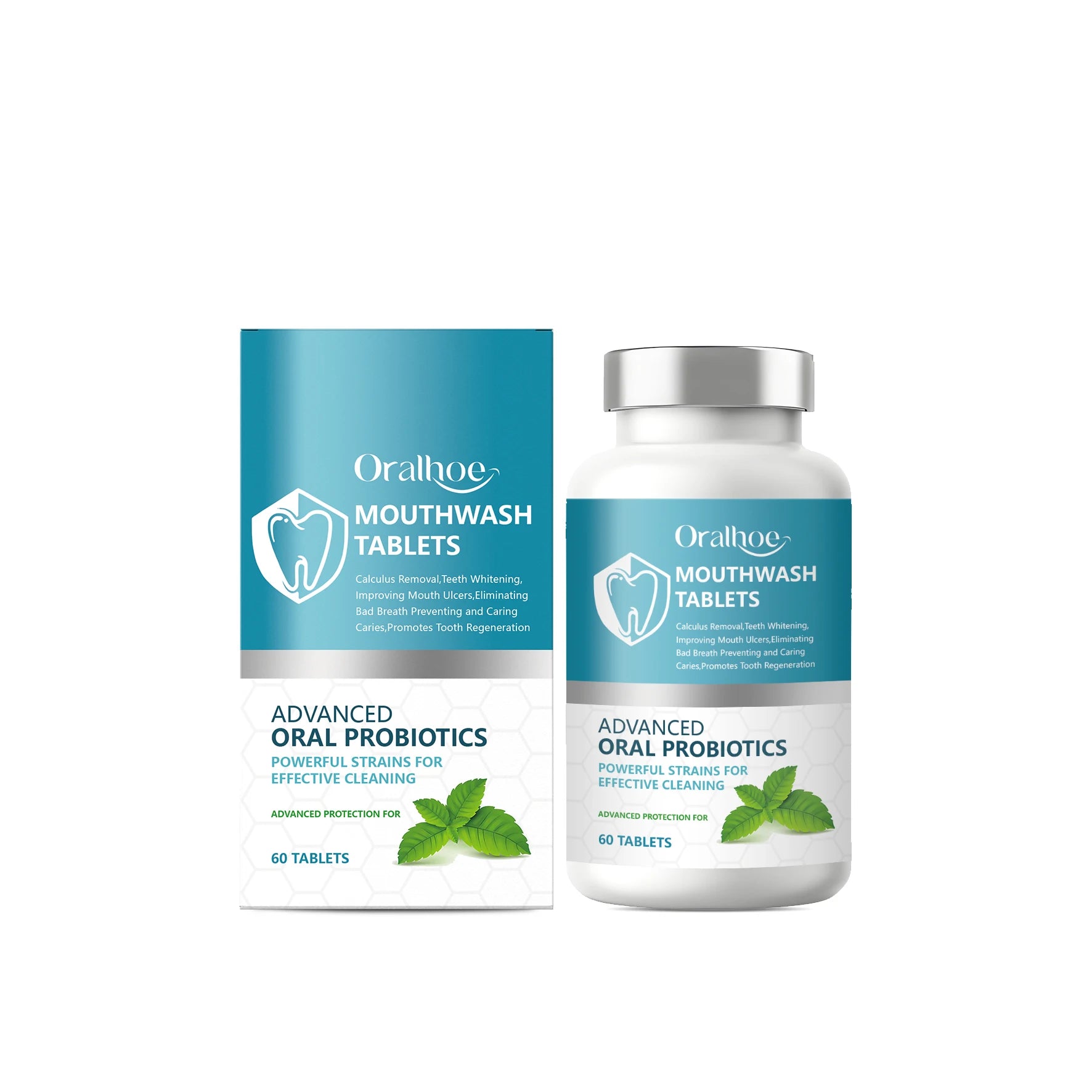 Probiotic Teeth Whitening Mouthwash Tablets for Fresh Breath - 16
