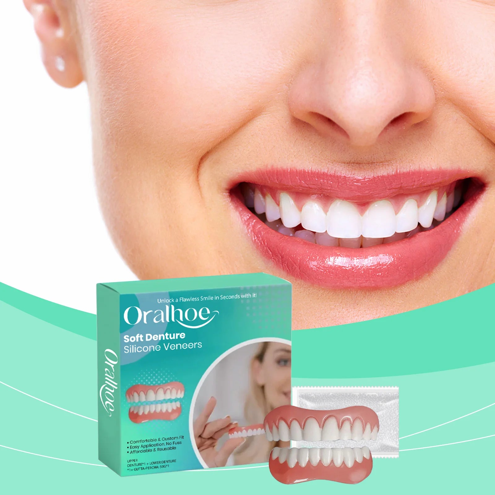 Flexible Silicone Cosmetic Denture Set for Smile Restoration - 7