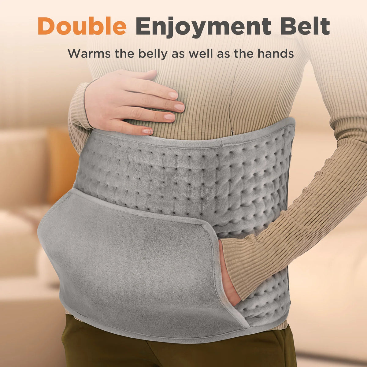 Heated Waist and Abdomen Wrap with Hand Pockets
