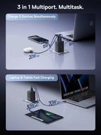 100W GaN USB-C Fast Wall Charger for Laptops and Smartphones