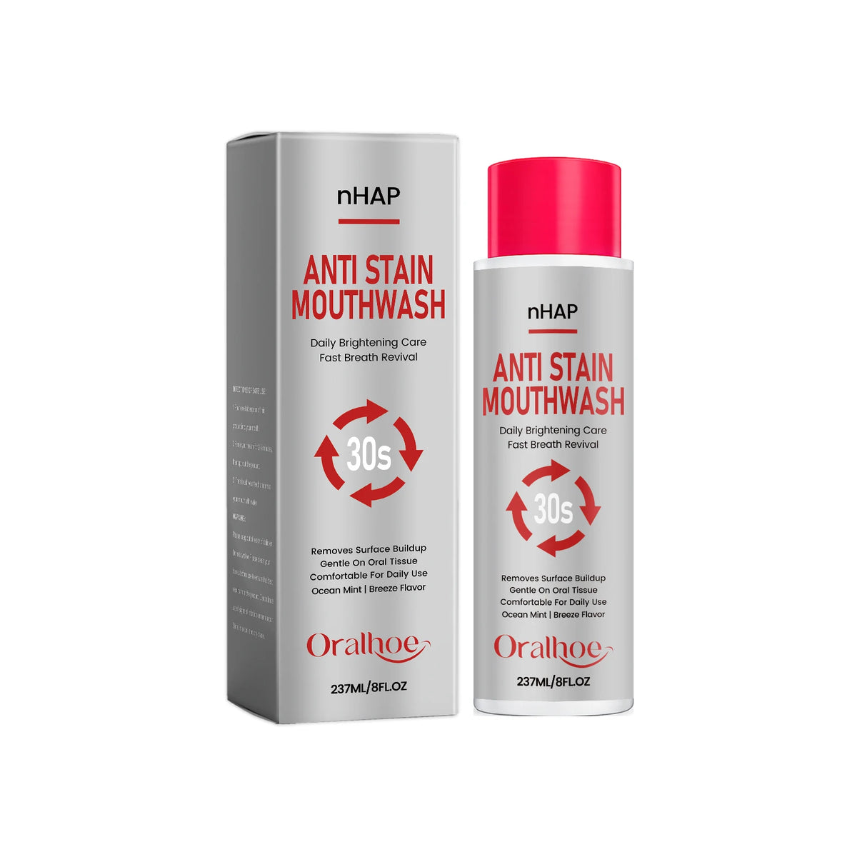 Alcohol-Free Anti-Stain Whitening Mouthwash for Daily Oral Care