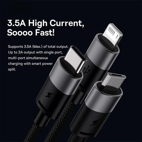 3-in-1 Fast Charging Multi-Cable for Phone and Tablet