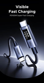 100W USB-C Fast Charging Cable with Digital Power Display