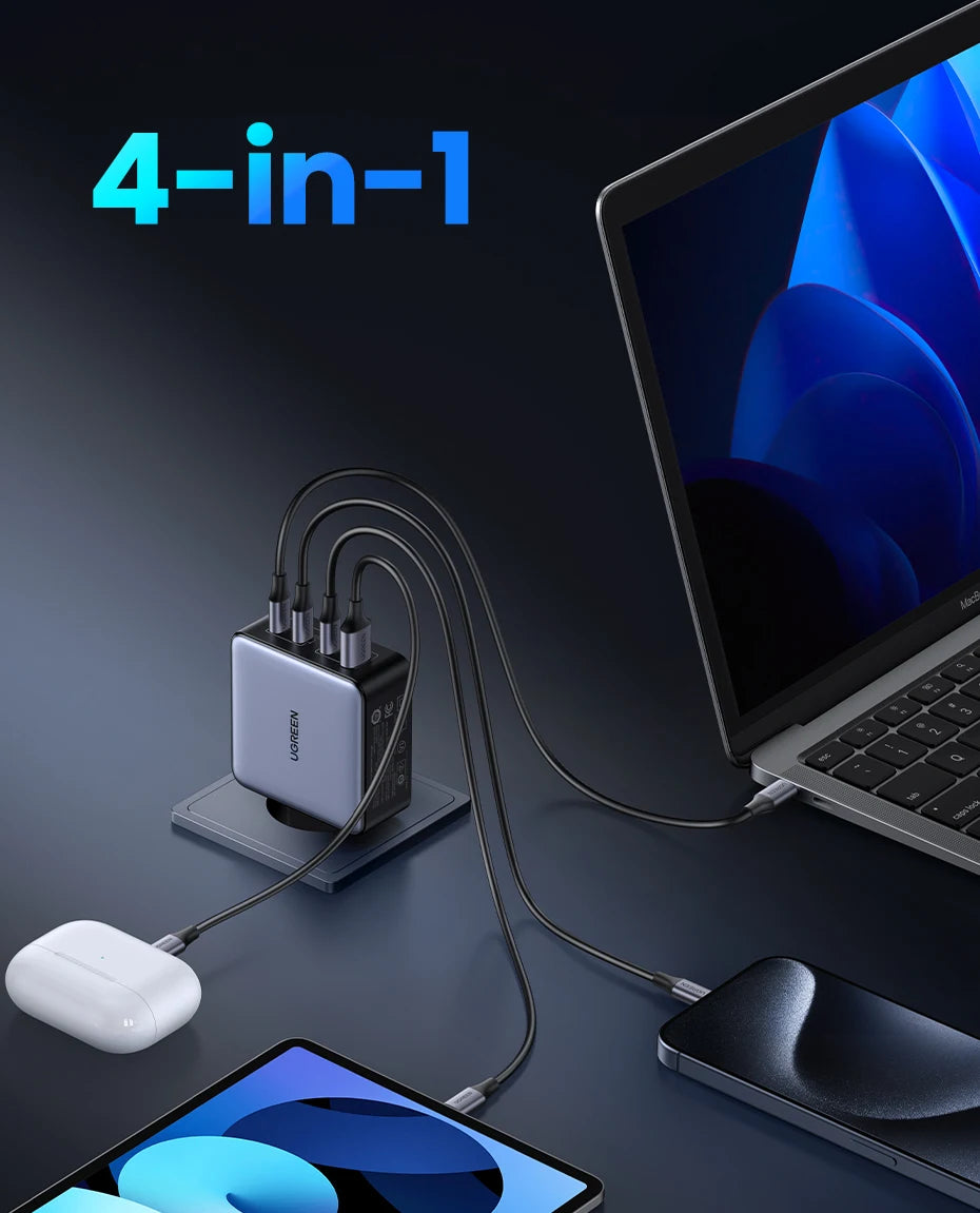 160W GaN Fast Charger for Laptops and Smartphones