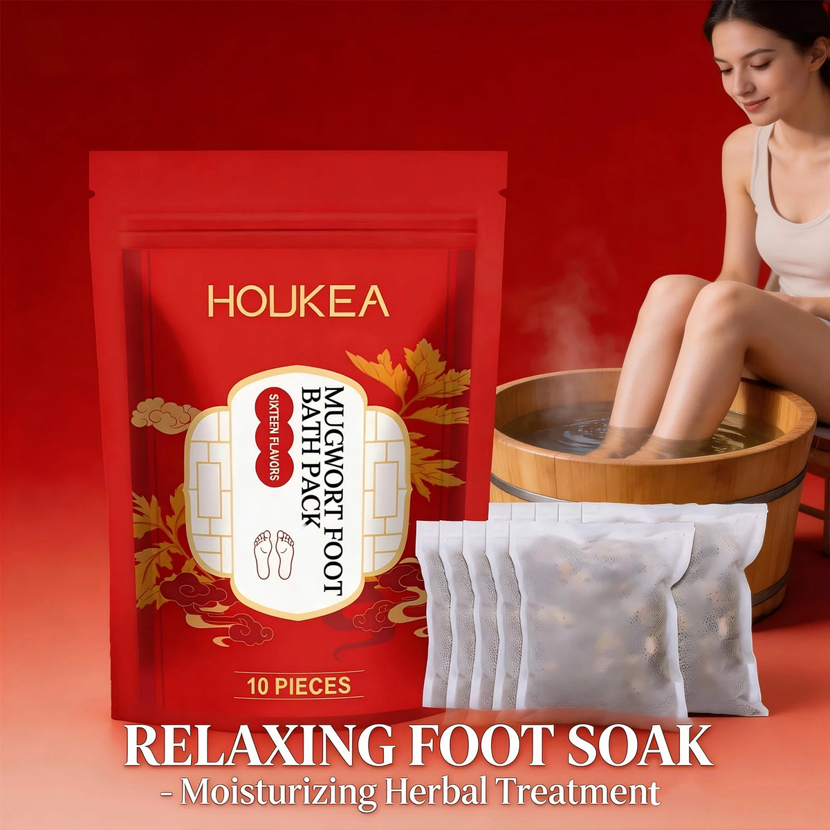 Herbal Mugwort Foot Bath Soak for Relaxation and Sleep