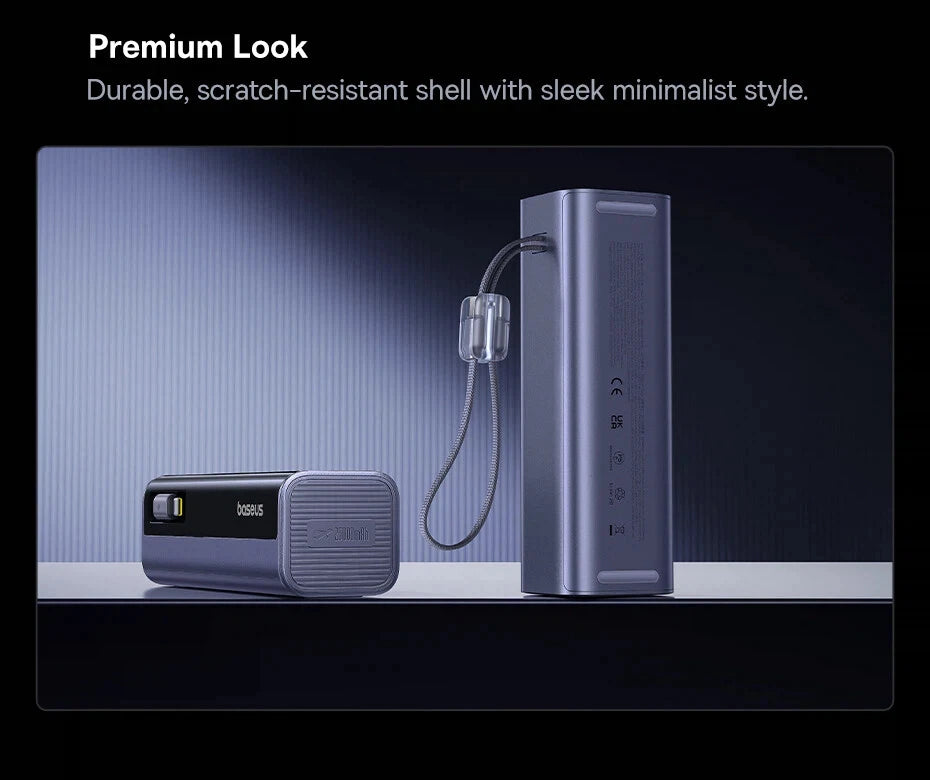 200W 25000mAh Fast Charging Power Bank with Retractable Cables