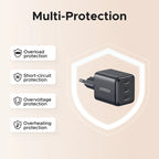 30W GaN Fast Wall Charger with 3 USB-C Ports