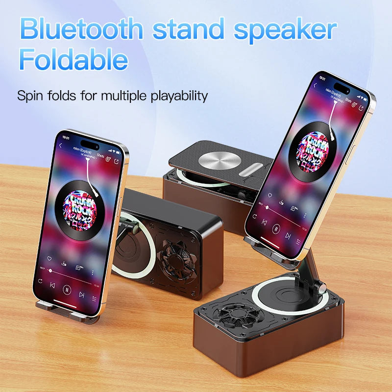 3-in-1 Foldable Phone Stand with Bluetooth Speaker & Power Bank