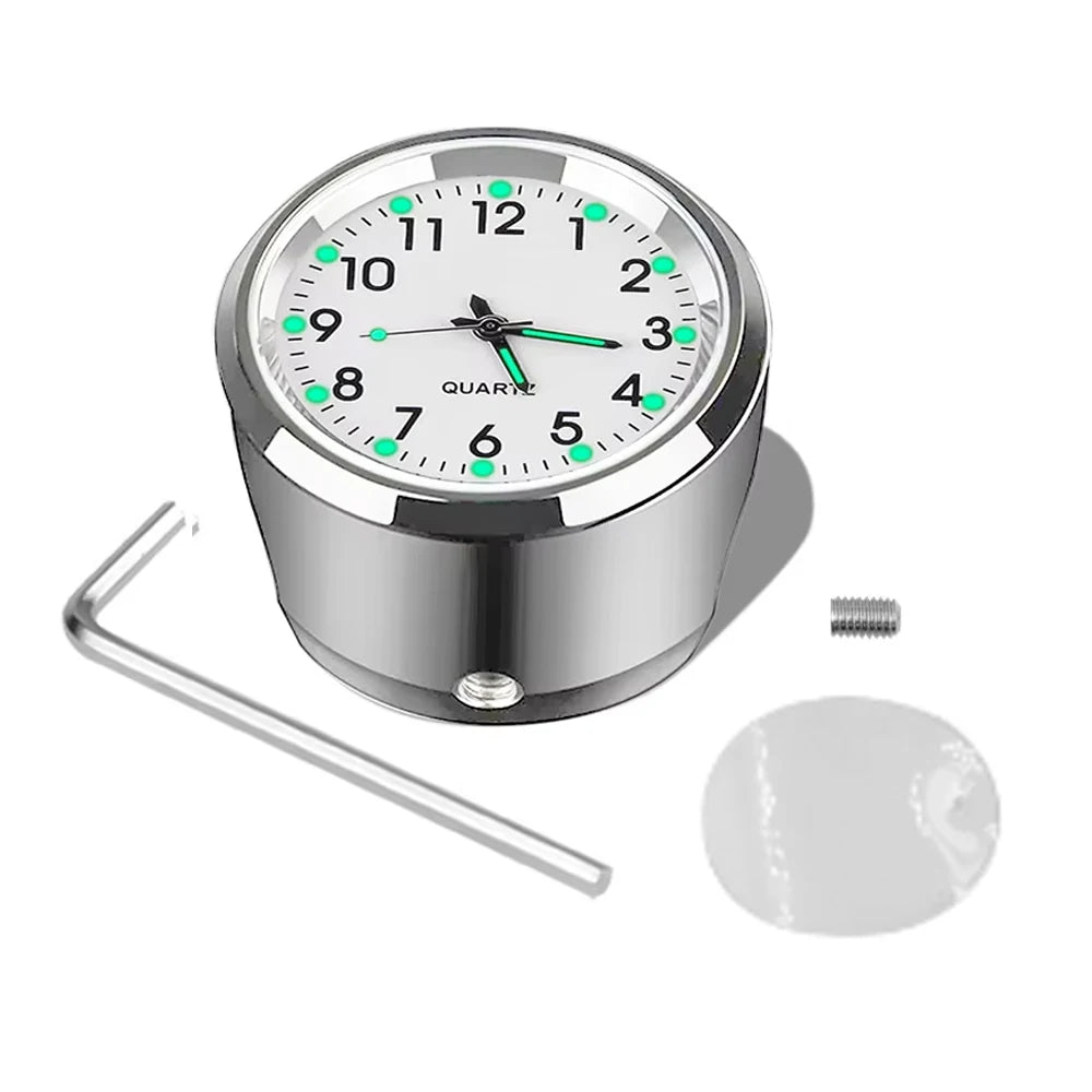 Aluminum Quartz Handlebar Clock for 22mm-25mm Motorcycle Scooter Bike