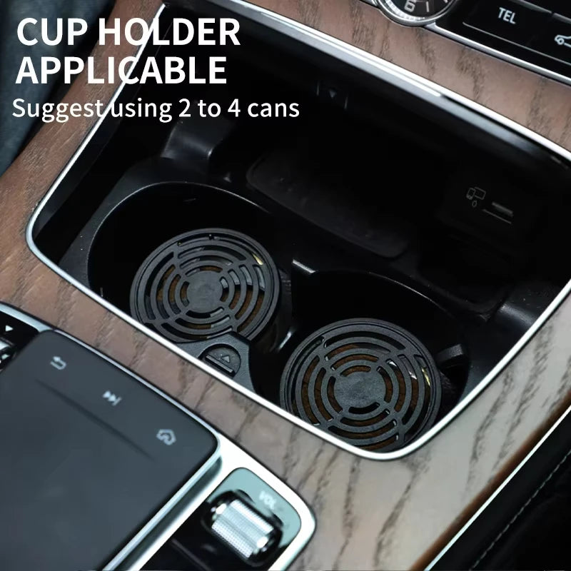 Solid Wood Block Car Air Freshener Tin